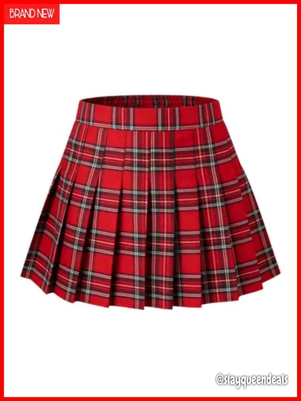 Pleated Skort with Built-in Shorts High Waisted A-Line Above Knee Women's